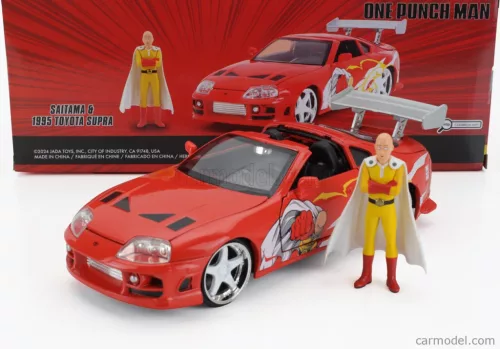 TOYOTA  SUPRA WITH ONE PUNCH MAN SAITAMA FIGURE 1995  ORANGE