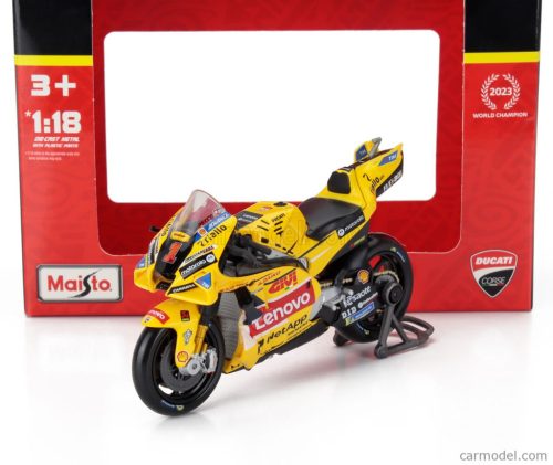 DUCATI  DESMOSEDICI GP23 TEAM LENOVO N 1 WORLD CHAMPION MOTOGP ITALY MISANO LIVERY GP 2023 FRANCESCO BAGNAIA  YELLOW