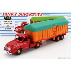   WILLEME  TRACTOR TRUCK + SEMI-REMORQUE BACHEE 1960  RED ORANGE GREEN