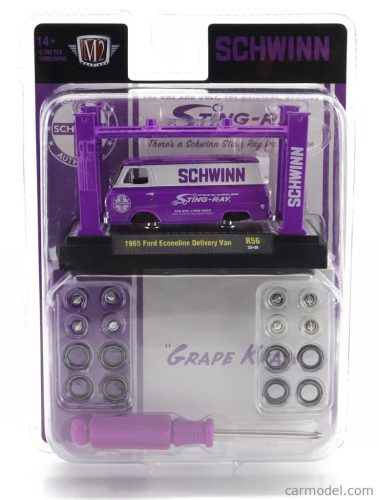 FORD USA  ECONOLINE DELIVERY VAN 1965 - WITH ACCESSORIES + PONTE SOLLEVATORE AUTO - FOUR POST LIFT  LILLAC WHITE