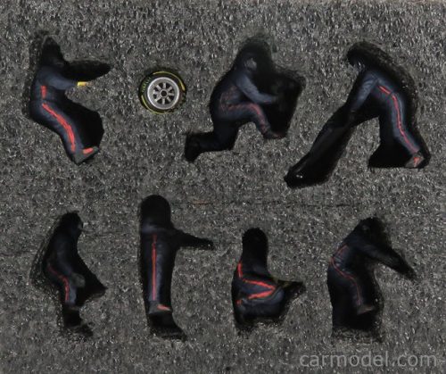 FIGURES  F1  SET 1 2020 - DIORAMA PIT-STOP SET 7 X MECCANICI - MECHANICS - WITH DECALS  MATT BLUE RED