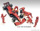 FIGURES  F1  SET 2 2022 - DIORAMA PIT-STOP SET 7 X MECCANICI - MECHANICS - WITH DECALS  RED