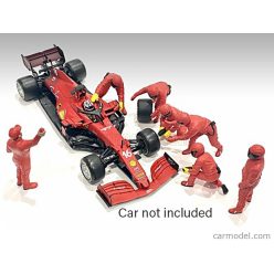   FIGURES  F1  SET 2 2022 - DIORAMA PIT-STOP SET 7 X MECCANICI - MECHANICS - WITH DECALS  RED