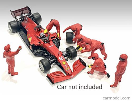 FIGURES  F1  SET 2 2022 - DIORAMA PIT-STOP SET 7 X MECCANICI - MECHANICS - WITH DECALS  RED