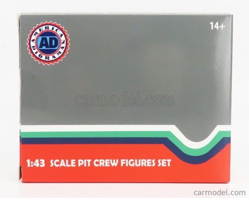 FIGURES  F1  SET 2 2022 - DIORAMA PIT-STOP SET 7 X MECCANICI - MECHANICS - WITH DECALS  RED