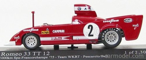 ALFA ROMEO  33TT 12 N 2 WINNER 1000Km SPA-FRANCORCHAMPS 1975 PESCAROLO - BELL  RED