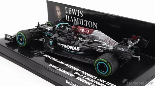 MERCEDES GP  F1  W12 MERCEDES M12 EQ POWER+ TEAM AMG PETRONAS MOTORSPORT FORMULA ONE N 44 WINNER SOTCHI RUSSIAN GP 2021 LEWIS HAMILTON - 100th VICTORY F1 WITH PIT BOARD