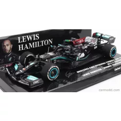   MERCEDES GP  F1  W12 MERCEDES M12 EQ POWER+ TEAM AMG PETRONAS MOTORSPORT FORMULA ONE N 44 WINNER BRAZILIAN GP (WITH FLAG) 2021 LEWIS HAMILTON