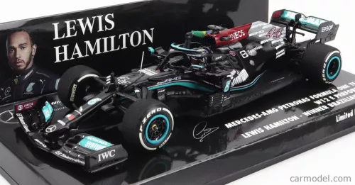 MERCEDES GP  F1  W12 MERCEDES M12 EQ POWER+ TEAM AMG PETRONAS MOTORSPORT FORMULA ONE N 44 WINNER BRAZILIAN GP (WITH FLAG) 2021 LEWIS HAMILTON