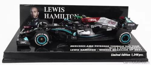 MERCEDES GP  F1  W12 MERCEDES M12 EQ POWER+ TEAM AMG PETRONAS MOTORSPORT FORMULA ONE N 44 WINNER BRAZILIAN GP (WITH FLAG) 2021 LEWIS HAMILTON