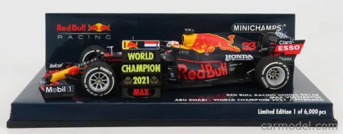 RED BULL  F1  RB16B HONDA RA620H TEAM ASTON MARTIN N 33 WINNER ABU DHABI GP WORLD CHAMPION WITH PIT BOARD 2021 MAX VERSTAPPEN
