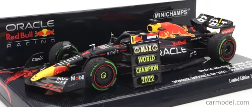 RED BULL  F1 RB18 TEAM ORACLE RED BULL RACING N 1 WORLD CHAMPION WINNER JAPAN GP WITH PIT BOARD 2022 MAX VERSTAPPEN  MATT BLUE YELLOW RED