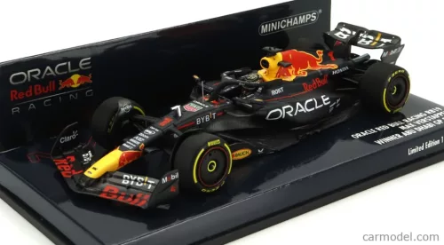RED BULL  F1  RB19 TEAM ORACLE RED BULL RACING N 1 WORLD CHAMPION WINNER ABU DHABI GP 2023 MAX VERSTAPPEN  MATT BLUE