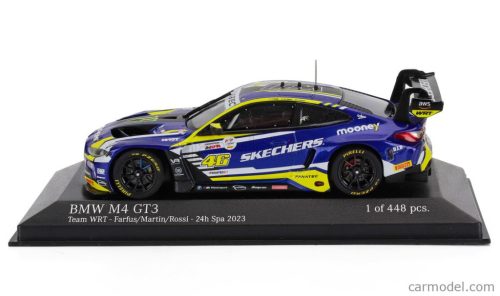 BMW  4-SERIES M4 GT3 TEAM WRT N 46 6th 24h SPA 2023 VALENTINO ROSSI - AUGUSTO FARFUS - MAXIME MARTIN  PURPLE YELLOW BLACK