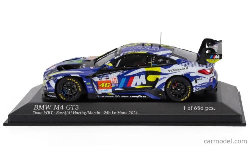 BMW  4-SERIES M4 GT3 TEAM WRT N 46 24h LE MANS 2024 VALENTINO ROSSI - MAXIME MARTIN - AHMAD AL HARTHY  BLUE WHITE BLACK