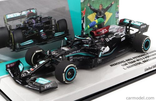 MERCEDES GP  F1  W12 MERCEDES M12 EQ POWER+ TEAM AMG PETRONAS MOTORSPORT FORMULA ONE N 44 WINNER BRAZILIAN GP (WITH FLAG) 2021 LEWIS HAMILTON