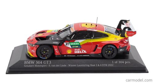 BMW  4-SERIES M4 GT3 TEAM SCHUBERT MOTORSPORT N 31 WINNER DTM RACE 3 & 4 LAUSITZRING CHAMPION 2022 SHELDON VAN DER LINDE  RED BLACK YELLOW
