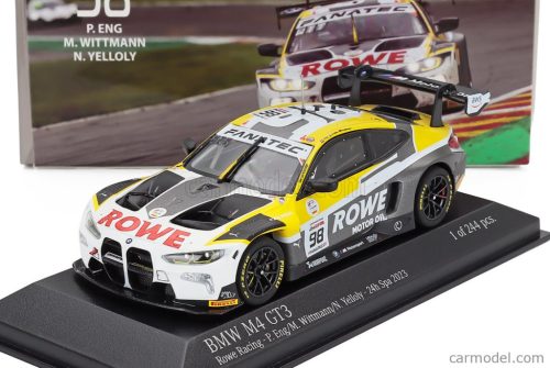 BMW  4-SERIES M4 GT3 TEAM ROWE RACING N 98 WINNER 24h SPA 2023 PHILIPP ENG - MARCO WITTMANN - NICK YELLOLY  WHITE GREY YELLOW