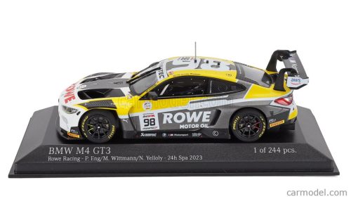BMW  4-SERIES M4 GT3 TEAM ROWE RACING N 98 WINNER 24h SPA 2023 PHILIPP ENG - MARCO WITTMANN - NICK YELLOLY  WHITE GREY YELLOW