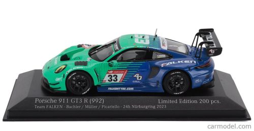 PORSCHE  911 992 GT3 R TEAM FALKEN MOTORSPORTS N 33 24h NURBURGRING 2023 ALESSIO PICARIELLO - KLAUSBACHLER - SVEN MULLER  GREEN BLUE