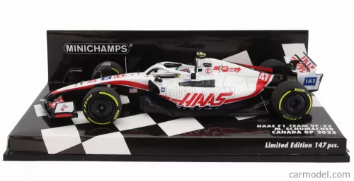HAAS  F1  VF-22 FERRARI TEAM HAAS N 47 CANADA GP 2022 MICK SCHUMACHER  WHITE BLACK RED