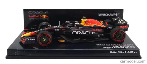 RED BULL  F1  RB18 TEAM ORACLE RED BULL RACING N 1 WORLD CHAMPION WINNER BELGIUM GP 2022 MAX VERSTAPPEN  MATT BLUE YELLOW RED