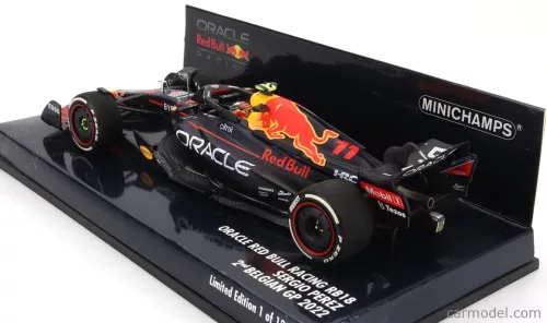 RED BULL  F1  RB18 TEAM ORACLE RED BULL RACING N 11 2nd BELGIUM GP 2022 SERGIO PEREZ  MATT BLUE YELLOW RED