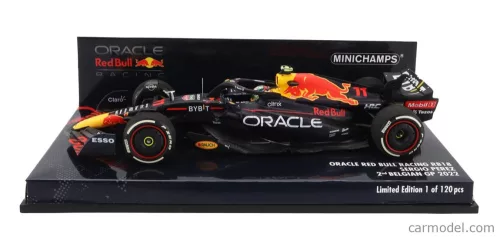 RED BULL  F1  RB18 TEAM ORACLE RED BULL RACING N 11 2nd BELGIUM GP 2022 SERGIO PEREZ  MATT BLUE YELLOW RED