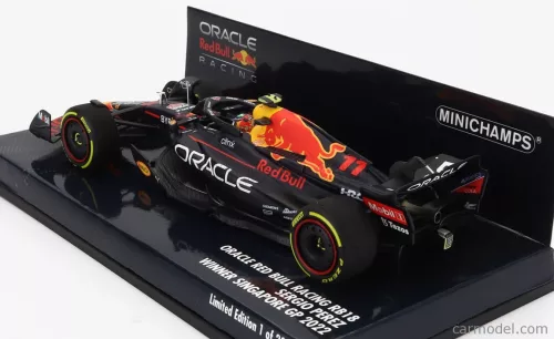 RED BULL  F1  RB18 TEAM ORACLE RED BULL RACING N 11 WINNER SINGAPORE GP 2022 SERGIO PEREZ  MATT BLUE YELLOW RED