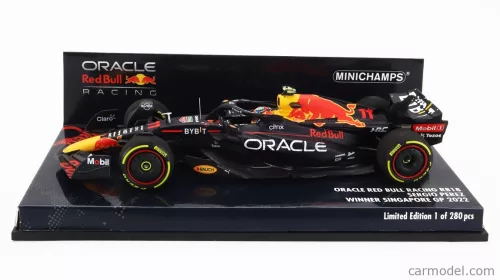 RED BULL  F1  RB18 TEAM ORACLE RED BULL RACING N 11 WINNER SINGAPORE GP 2022 SERGIO PEREZ  MATT BLUE YELLOW RED