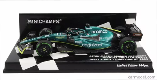 ASTON MARTIN  F1 AMR22 TEAM ARAMCO COGNIZART N 18 SINGAPORE GP 2022 LANCE STROLL  GREEN BLACK