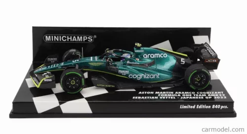 ASTON MARTIN  F1 AMR22 TEAM ARAMCO COGNIZART N 5 JAPAN GP 2022 SEBASTIAN VETTEL  GREEN BLACK