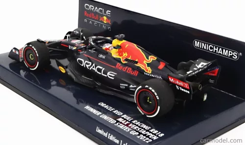 RED BULL  F1  RB18 TEAM ORACLE RED BULL RACING N 1 WINNER AUSTIN USA GP WORLD CHAMPION 2022 MAX VERSTAPPEN  MATT BLUE YELLOW RED