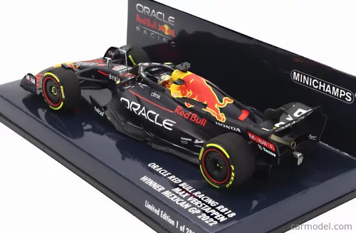 RED BULL  F1  RB18 TEAM ORACLE RED BULL RACING N 1 WINNER MEXICO GP WORLD CHAMPION 2022 MAX VERSTAPPEN  MATT BLUE YELLOW RED