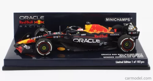 RED BULL  F1  RB19 TEAM ORACLE RED BULL RACING N 1 WORLD CHAMPION WINNER HUNGARIAN GP 2023 MAX VERSTAPPEN  MATT BLUE