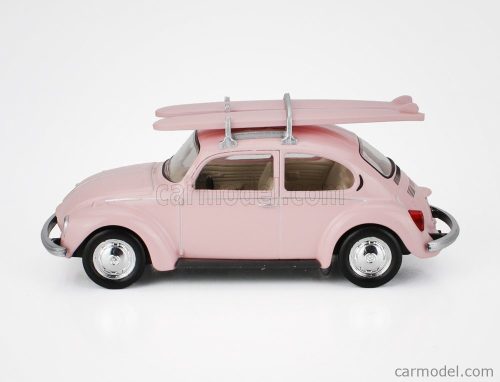 VOLKSWAGEN  BEETLE COCCINELLE 1973 - WITH SURFING BOARD  PINK