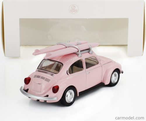 VOLKSWAGEN  BEETLE COCCINELLE 1973 - WITH SURFING BOARD  PINK