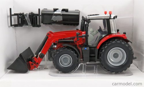 MASSEY FERGUSON  6616 TRACTOR WITH FRONT LOADER - SCRAPER 2016  RED SILVER