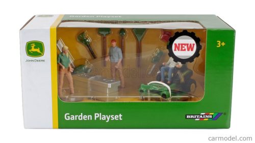 JOHN DEERE  SET GARDEN PLAYSET WITH FIGURES  GREEN