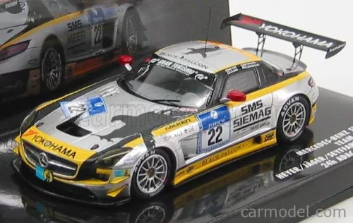 MERCEDES BENZ  SLS AMG GT3 N 22 24h NURBURGRING 2011 HEYER - JAGER - SEYFFARTH - BLEEKEMOLEN  SILVER YELLOW BLACK