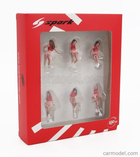 FIGURES  SET 6X GRID GIRLS 1990s  PINK RED