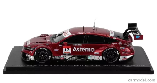 HONDA  CIVIC TYPE R-GT TEAM ASTEMO REAL RACING N 17 GT500 CLASS SUPER GT 2025 KOUDAI TSUKAKOSHI - SYUN KOIDE  RED