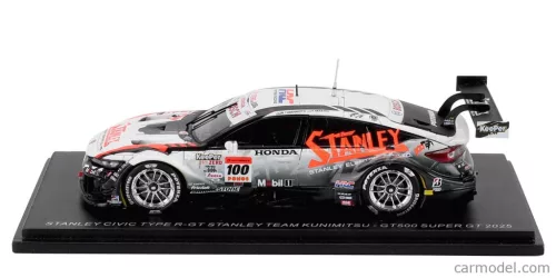 HONDA  CIVIC TYPE R-GT TEAM STANLEY KUNIMITSU N 100 GT500 CLASS SUPER GT 2025 NAOKI YAMAMOTO - ADASUKE MAKINO  WHITE BLACK ORANGE