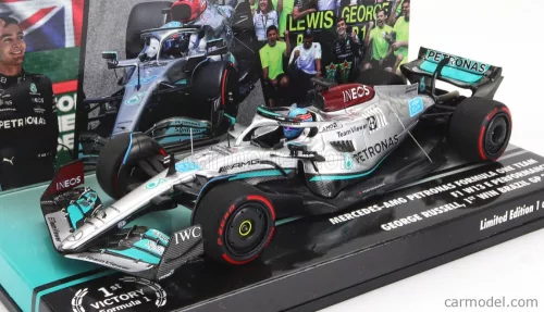 MERCEDES GP  F1 W13E TEAM MERCEDES-AMG PETRONAS F1 N 63 (first f1 win) WINNER BRAZILIAN GP 2022 GEORGE RUSSEL  SILVER GREEN