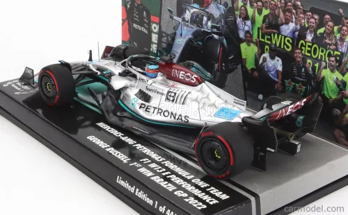 MERCEDES GP  F1 W13E TEAM MERCEDES-AMG PETRONAS F1 N 63 (first f1 win) WINNER BRAZILIAN GP 2022 GEORGE RUSSEL  SILVER GREEN