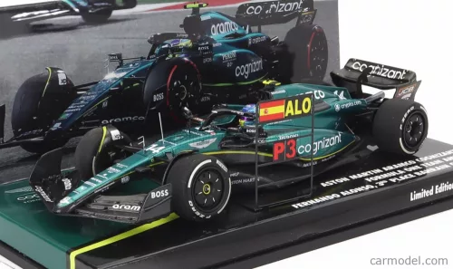 ASTON MARTIN F1 AMR23 TEAM ARAMCO COGNIZANT N 14 3rd BAHRAIN GP WITH PIT BOARD 2023 FERNANDO ALONSO