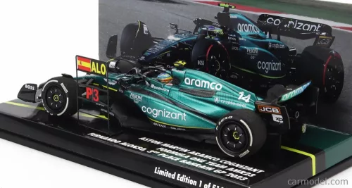 ASTON MARTIN F1 AMR23 TEAM ARAMCO COGNIZANT N 14 3rd BAHRAIN GP WITH PIT BOARD 2023 FERNANDO ALONSO