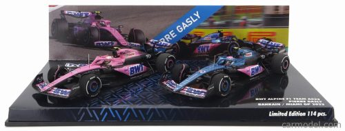RENAULT SET 2X F1 A523 TEAM BWT ALPINE N 10 9th BAHRAIN GP 2023 + N 10 8th MIAMI GP 2023 PIERRE GASLY