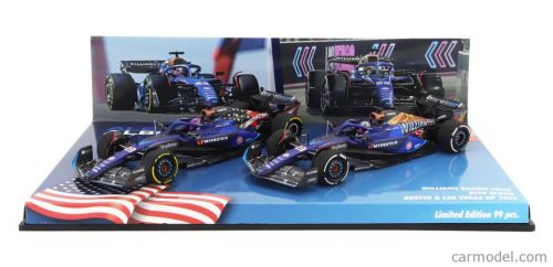 WILLIAMS  SET 2X F1  FW45 TEAM WILLIAMS RACING GULF N 23 LAS VEGAS USA GP 2023 + N 23 AUSTIN USA GP 2023 ALEXANDER ALBON  BLUE BLACK