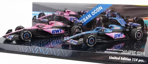 RENAULT SET 2X F1 A523 TEAM BWT ALPINE N 31 8th MIAMI GP 2023 + N 31 BAHRAIN GP 2023 ESTEBAN OCON